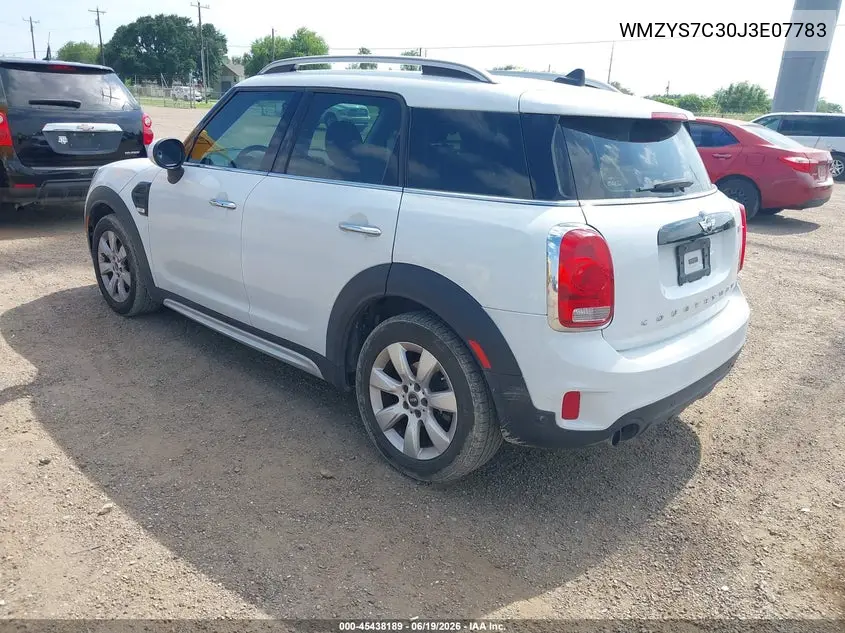 2018 Mini Countryman Cooper VIN: WMZYS7C30J3E07783 Lot: 45438189