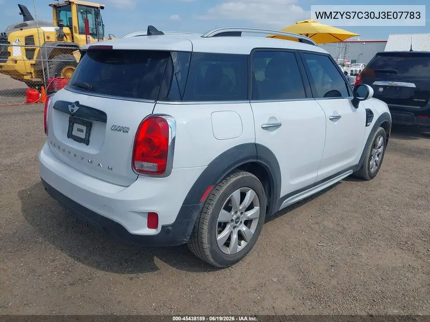2018 Mini Countryman Cooper VIN: WMZYS7C30J3E07783 Lot: 45438189