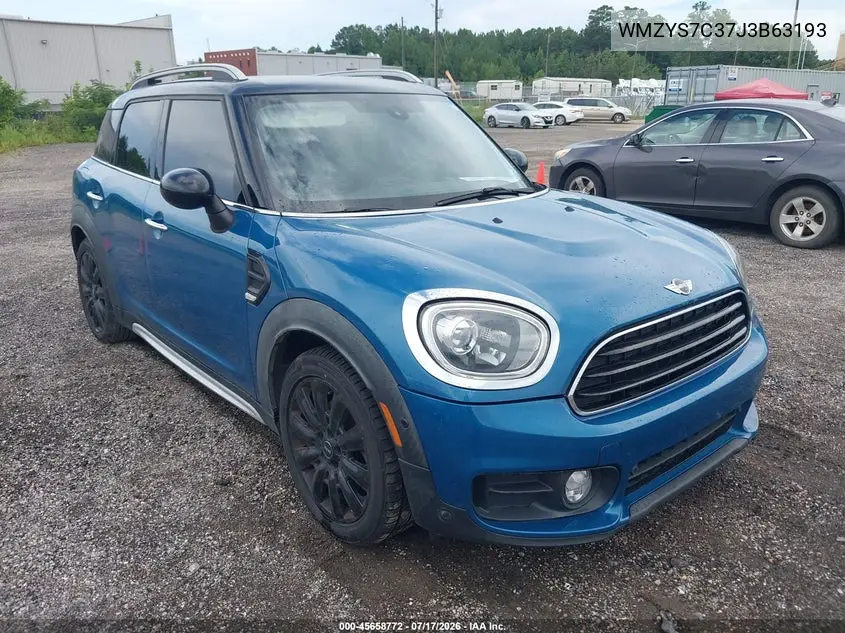 2018 Mini Countryman Cooper VIN: WMZYS7C37J3B63193 Lot: 45658772