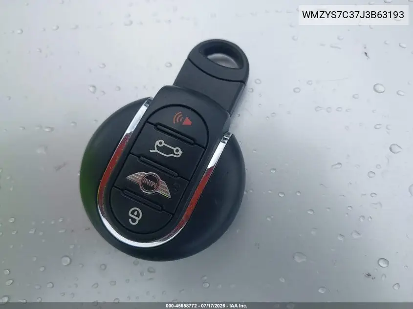 2018 Mini Countryman Cooper VIN: WMZYS7C37J3B63193 Lot: 45658772