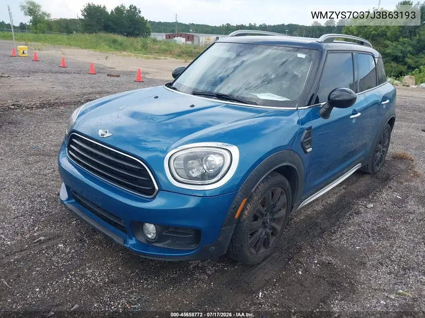 2018 Mini Countryman Cooper VIN: WMZYS7C37J3B63193 Lot: 45658772