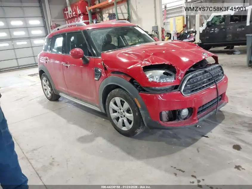 2019 Mini Countryman Cooper VIN: WMZYS7C58K3F45901 Lot: 44230158
