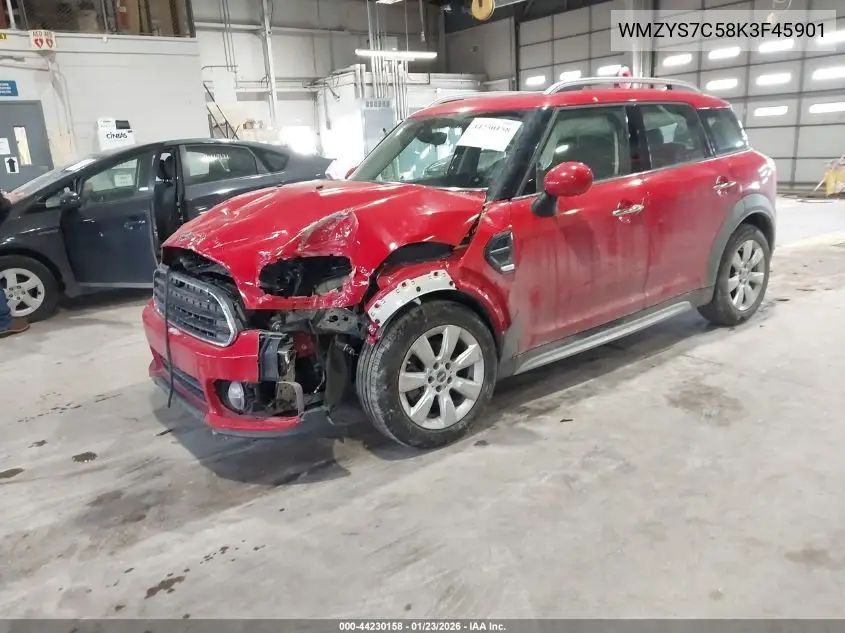 2019 Mini Countryman Cooper VIN: WMZYS7C58K3F45901 Lot: 44230158