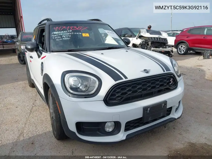 2019 Mini Countryman Cooper S VIN: WMZYT5C59K3G92116 Lot: 44749387