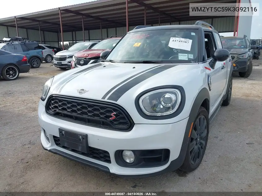 2019 Mini Countryman Cooper S VIN: WMZYT5C59K3G92116 Lot: 44749387