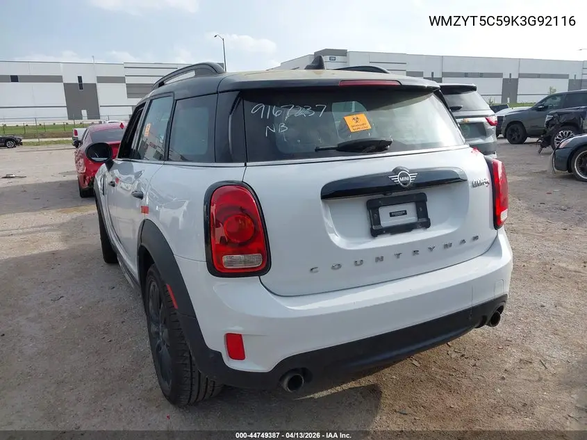 2019 Mini Countryman Cooper S VIN: WMZYT5C59K3G92116 Lot: 44749387