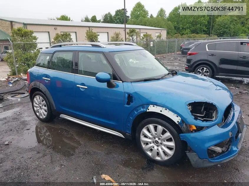 2019 Mini Countryman Cooper VIN: WMZYS7C50K3F44791 Lot: 45087361