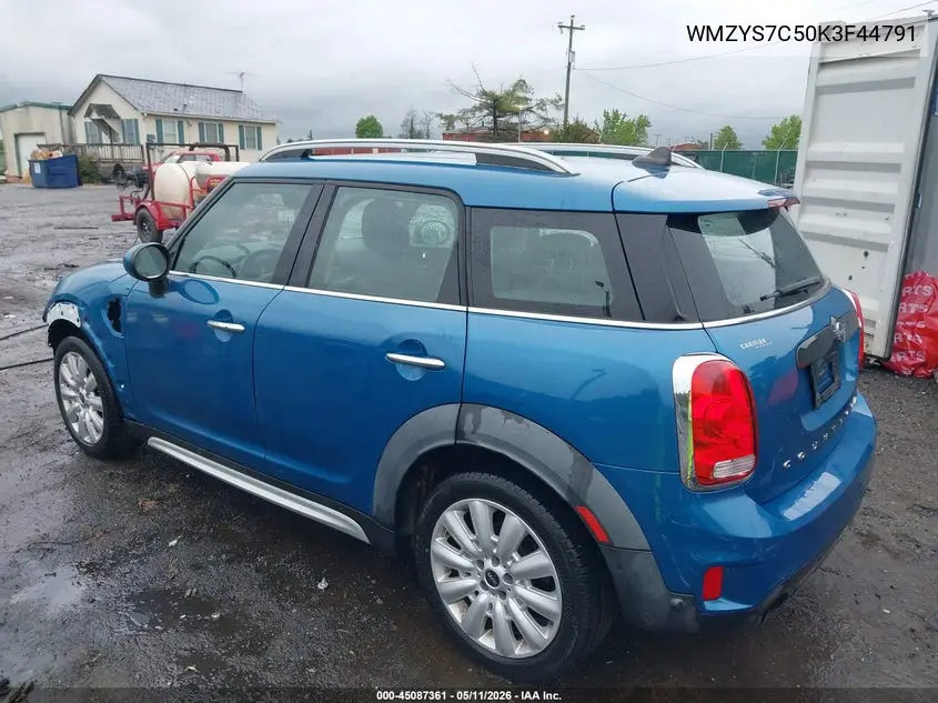 2019 Mini Countryman Cooper VIN: WMZYS7C50K3F44791 Lot: 45087361