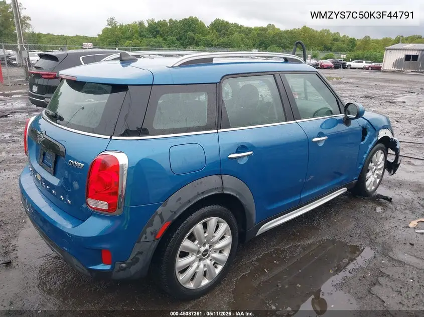 2019 Mini Countryman Cooper VIN: WMZYS7C50K3F44791 Lot: 45087361