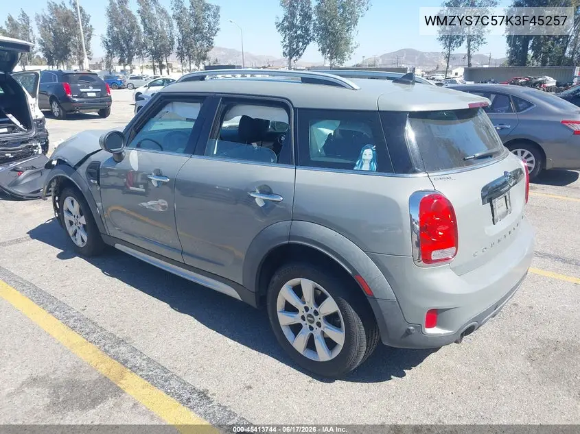 2019 Mini Countryman Cooper VIN: WMZYS7C57K3F45257 Lot: 45413744