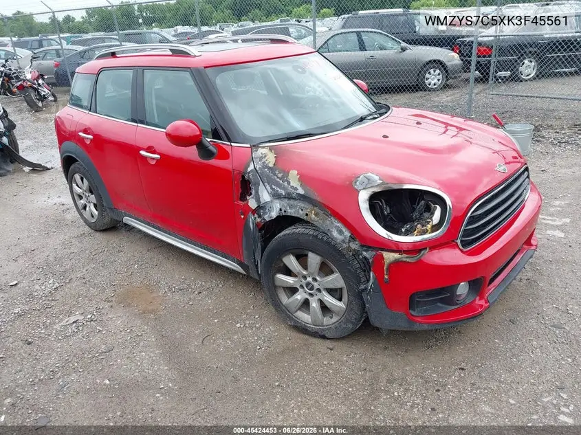 2019 Mini Countryman Cooper VIN: WMZYS7C5XK3F45561 Lot: 45424453