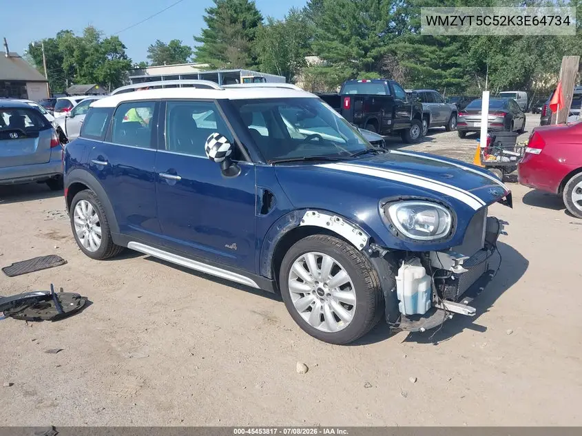 2019 Mini Countryman Cooper S VIN: WMZYT5C52K3E64734 Lot: 45453817