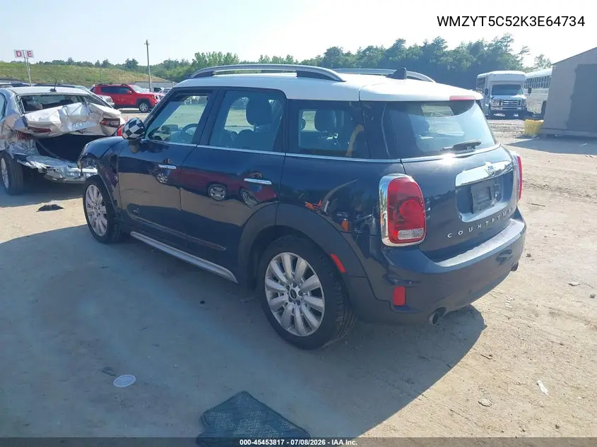 2019 Mini Countryman Cooper S VIN: WMZYT5C52K3E64734 Lot: 45453817