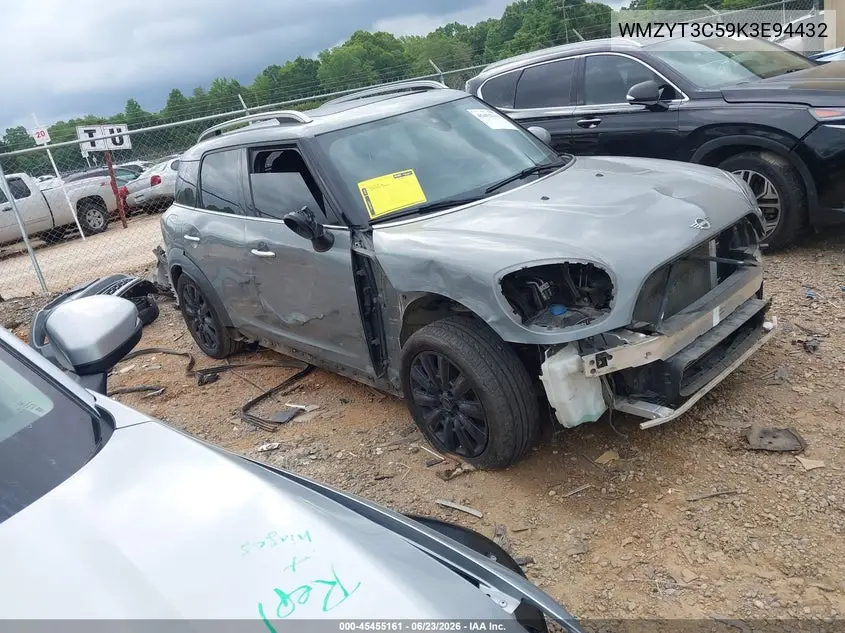 2019 Mini Countryman Cooper S VIN: WMZYT3C59K3E94432 Lot: 45455161