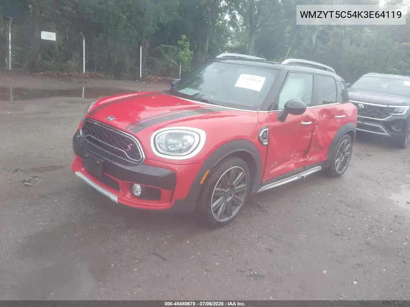 2019 Mini Countryman Cooper S VIN: WMZYT5C54K3E64119 Lot: 45480678