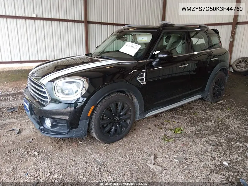 2019 Mini Countryman Cooper VIN: WMZYS7C50K3F44760 Lot: 45629324