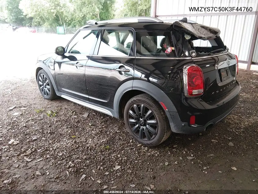 2019 Mini Countryman Cooper VIN: WMZYS7C50K3F44760 Lot: 45629324