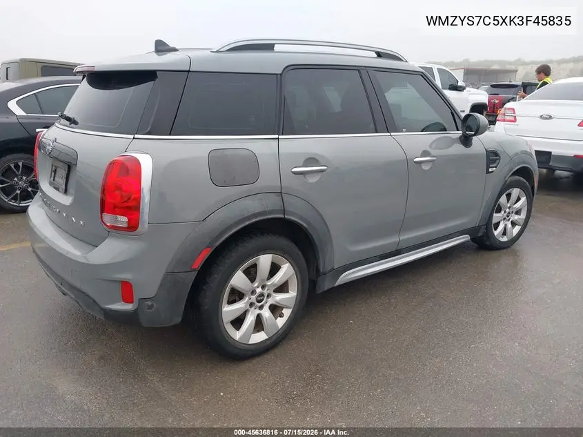 2019 Mini Countryman Cooper VIN: WMZYS7C5XK3F45835 Lot: 45636816