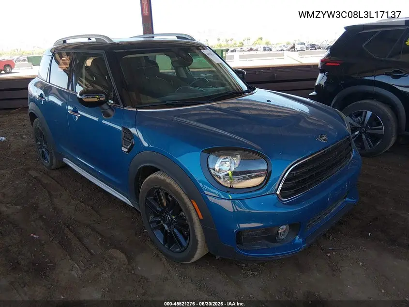 2020 Mini Countryman Cooper VIN: WMZYW3C08L3L17137 Lot: 45521276