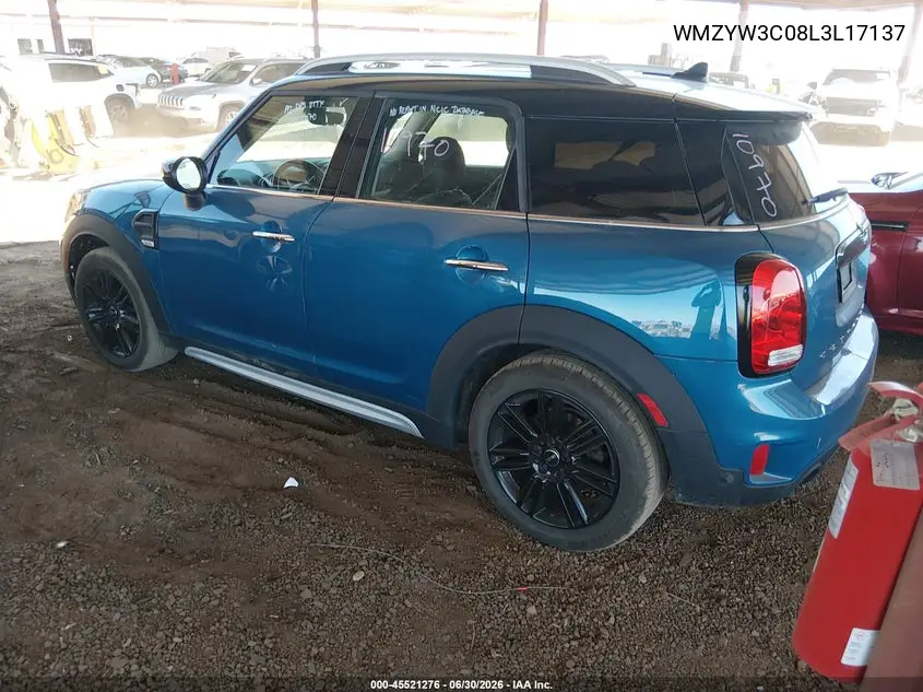 2020 Mini Countryman Cooper VIN: WMZYW3C08L3L17137 Lot: 45521276