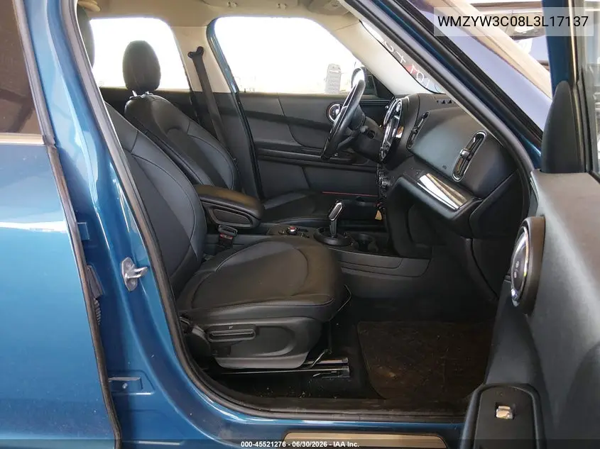 2020 Mini Countryman Cooper VIN: WMZYW3C08L3L17137 Lot: 45521276