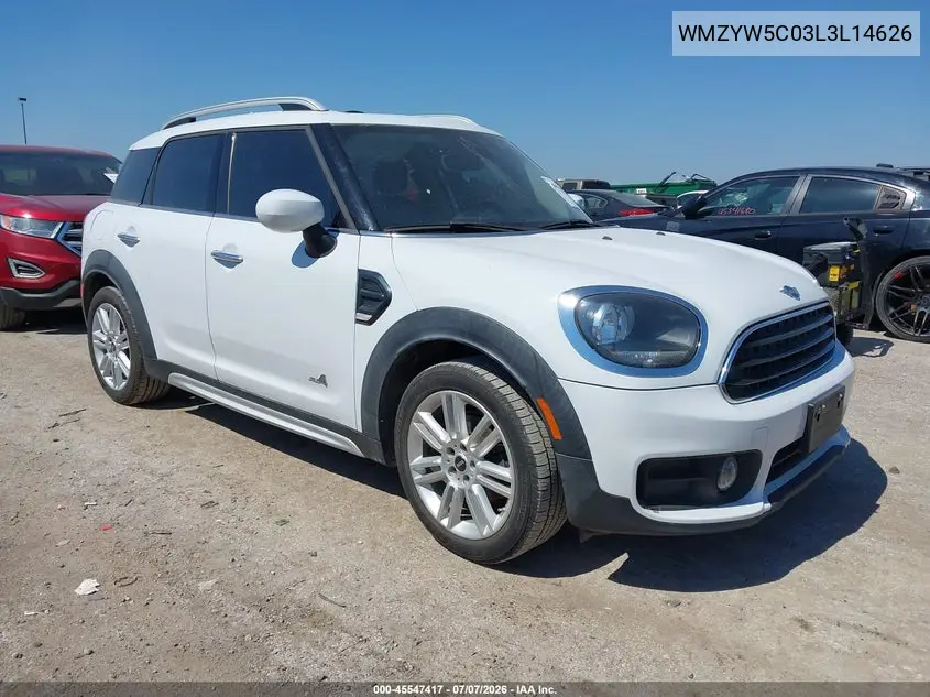 2020 Mini Countryman Cooper VIN: WMZYW5C03L3L14626 Lot: 45547417