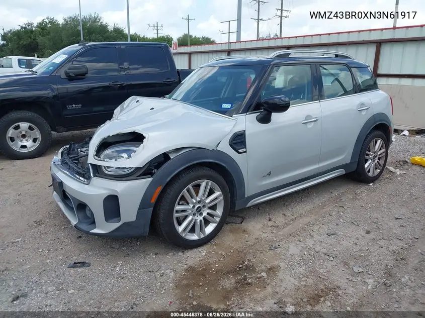 2022 Mini Countryman Cooper VIN: WMZ43BR0XN3N61917 Lot: 45446378