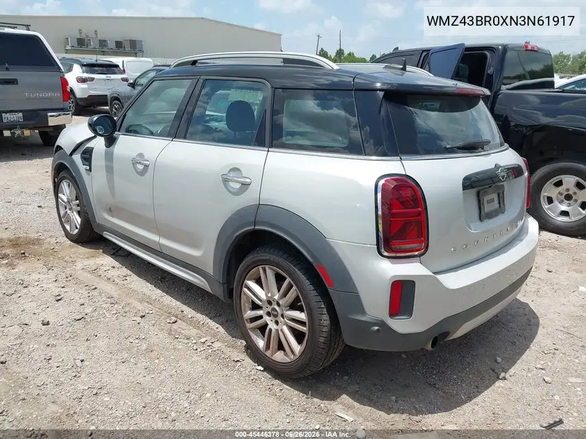 2022 Mini Countryman Cooper VIN: WMZ43BR0XN3N61917 Lot: 45446378