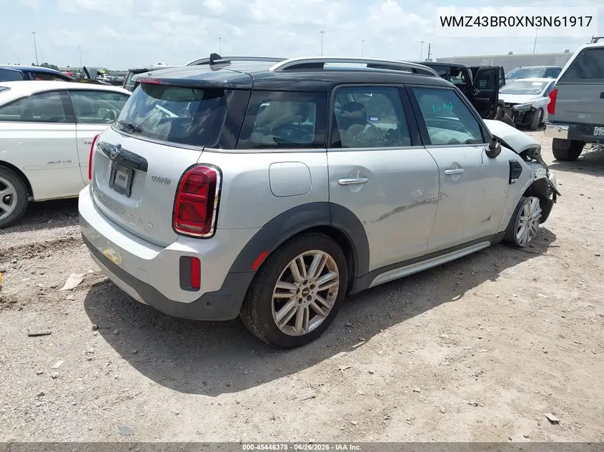 2022 Mini Countryman Cooper VIN: WMZ43BR0XN3N61917 Lot: 45446378