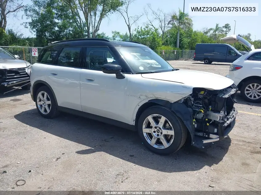 2025 Mini Countryman Cooper S VIN: WMZ23GA07S7S16333 Lot: 45614670