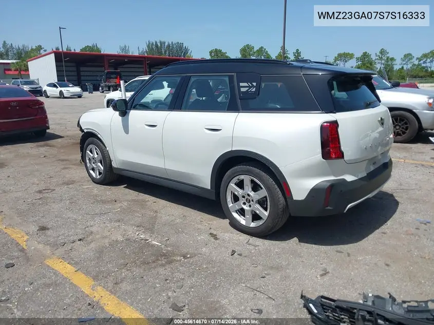 2025 Mini Countryman Cooper S VIN: WMZ23GA07S7S16333 Lot: 45614670