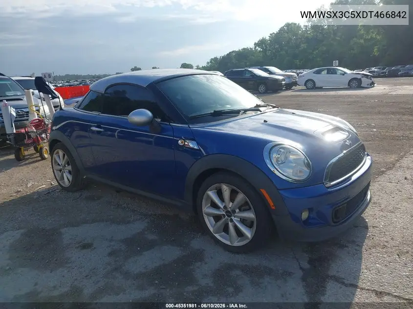 2013 Mini Coupe Cooper S VIN: WMWSX3C5XDT466842 Lot: 45351981