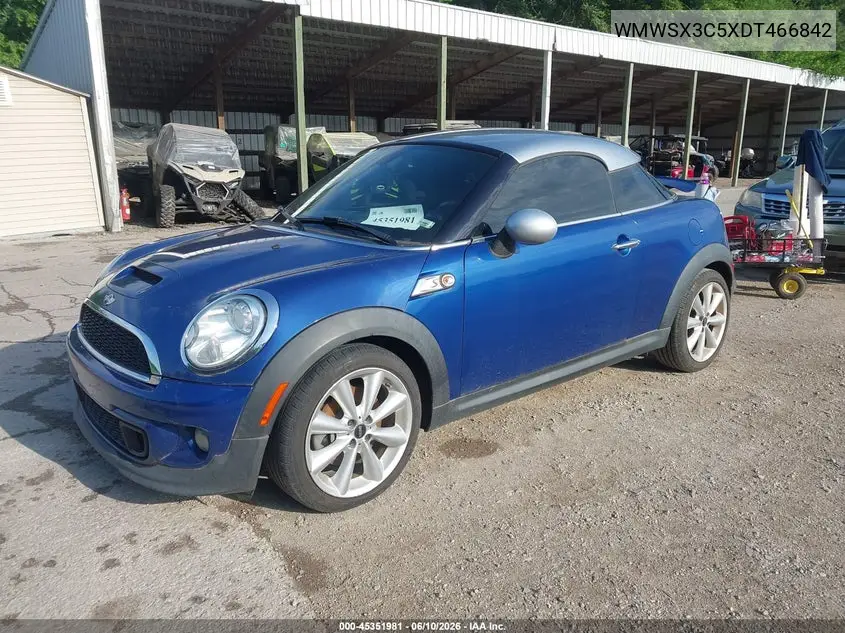 2013 Mini Coupe Cooper S VIN: WMWSX3C5XDT466842 Lot: 45351981