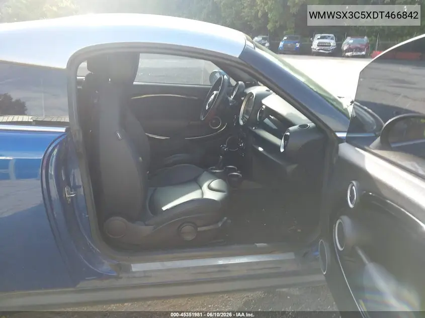 2013 Mini Coupe Cooper S VIN: WMWSX3C5XDT466842 Lot: 45351981