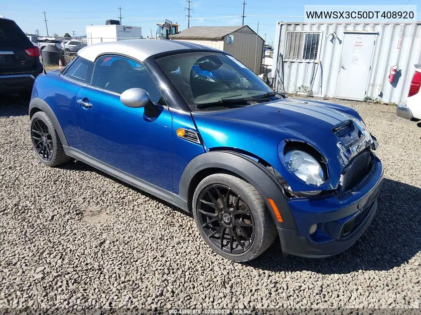 2013 Mini Coupe Cooper S VIN: WMWSX3C50DT408920 Lot: 45561875
