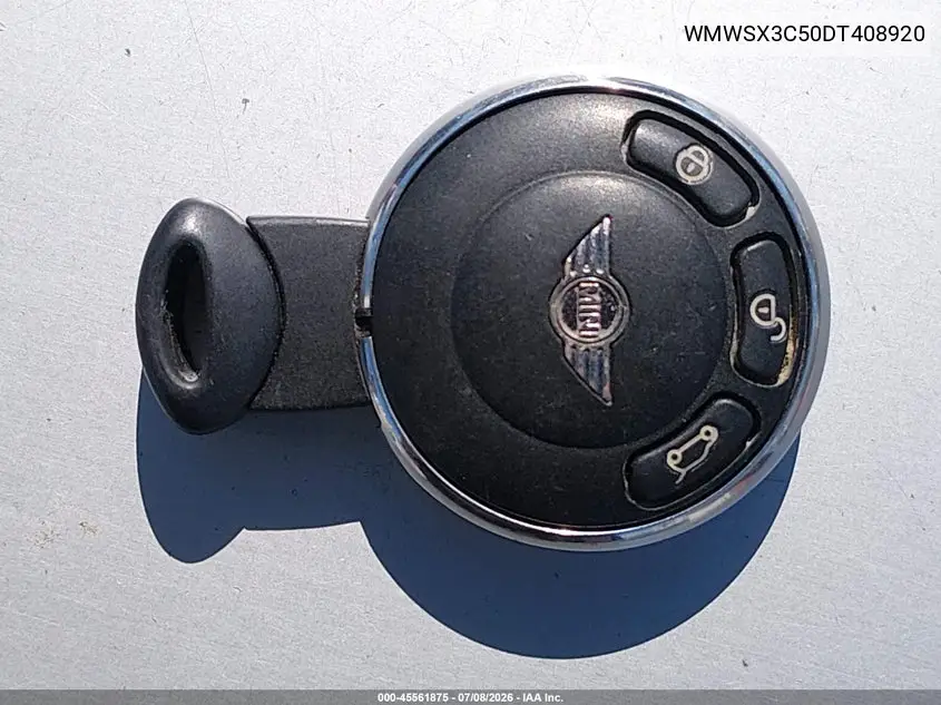 2013 Mini Coupe Cooper S VIN: WMWSX3C50DT408920 Lot: 45561875