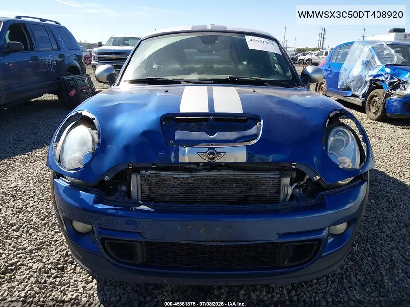 2013 Mini Coupe Cooper S VIN: WMWSX3C50DT408920 Lot: 45561875