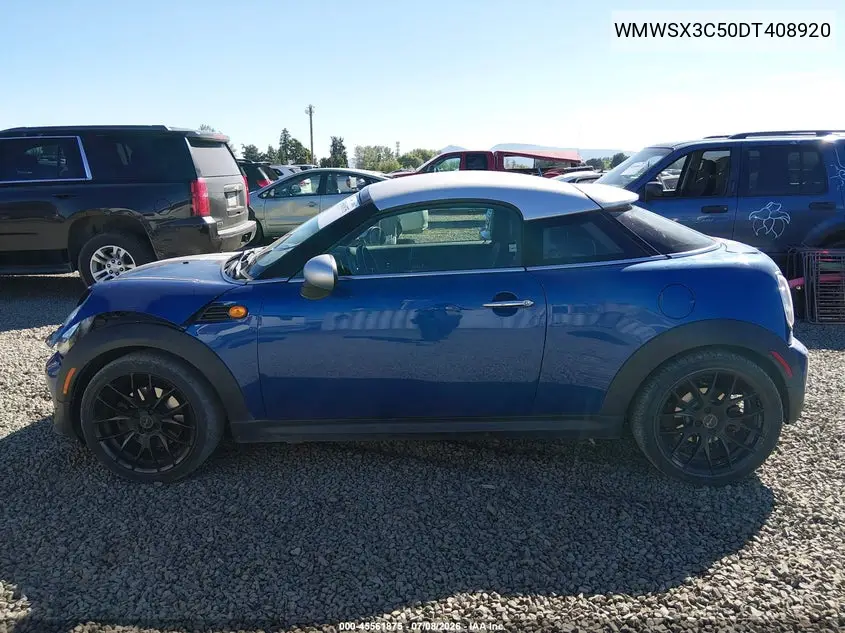 2013 Mini Coupe Cooper S VIN: WMWSX3C50DT408920 Lot: 45561875