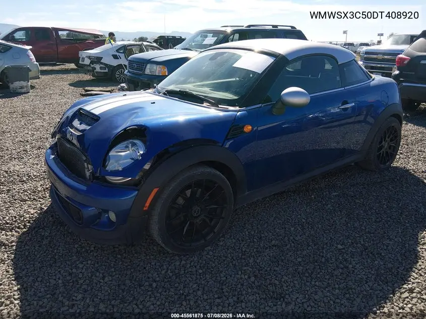 2013 Mini Coupe Cooper S VIN: WMWSX3C50DT408920 Lot: 45561875