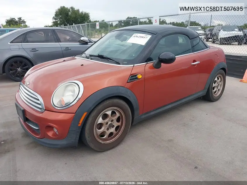 2013 Mini Coupe Cooper VIN: WMWSX1C58DT507635 Lot: 45620857