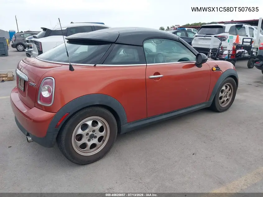 2013 Mini Coupe Cooper VIN: WMWSX1C58DT507635 Lot: 45620857