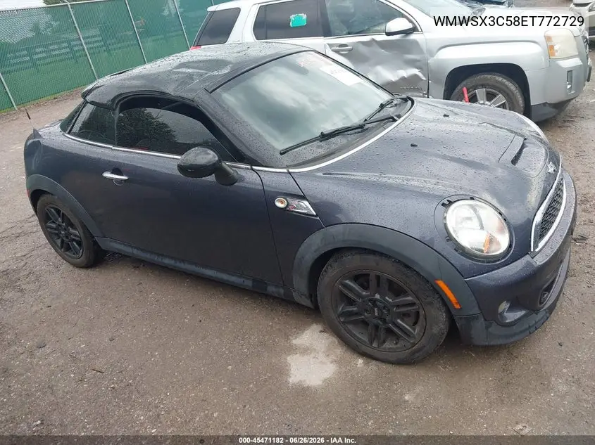 2014 Mini Coupe Cooper S VIN: WMWSX3C58ET772729 Lot: 45471182