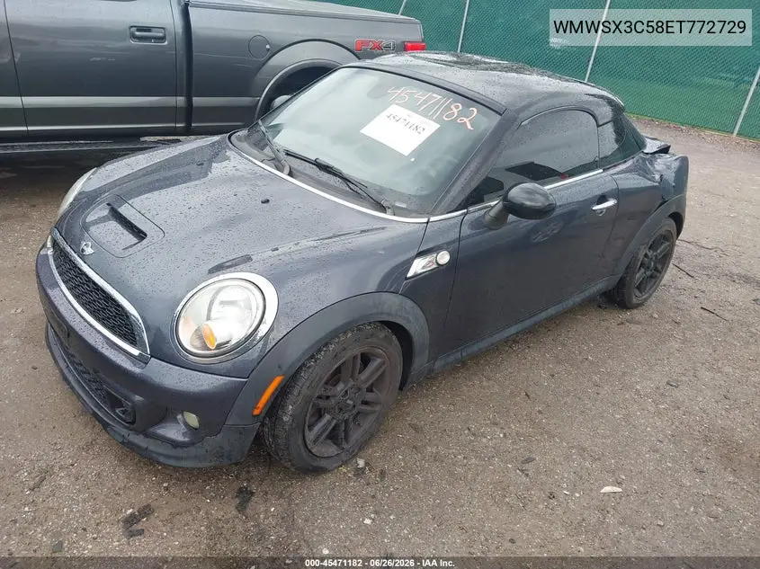 2014 Mini Coupe Cooper S VIN: WMWSX3C58ET772729 Lot: 45471182
