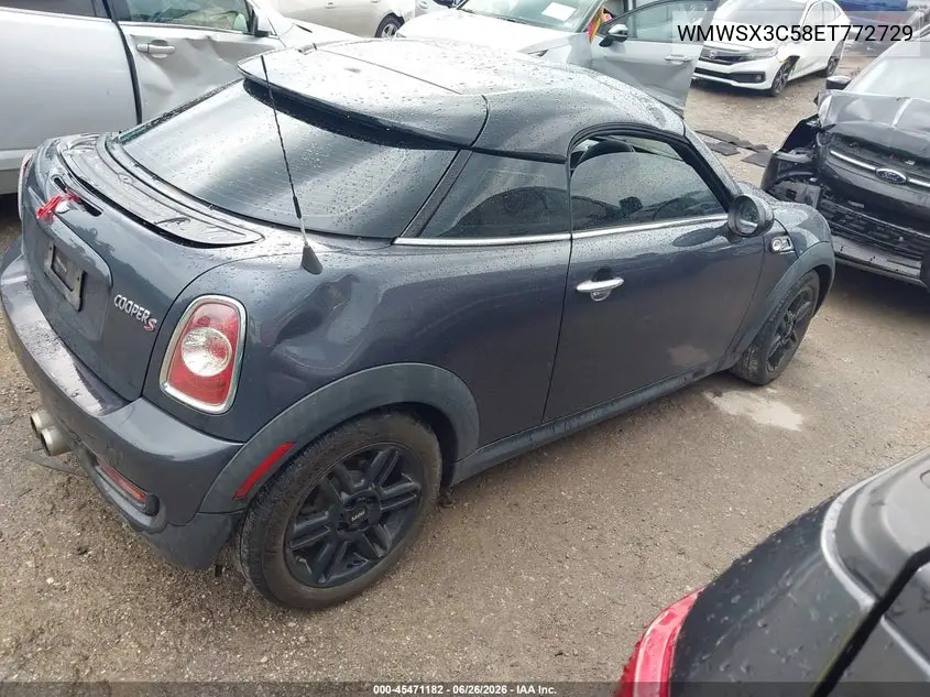2014 Mini Coupe Cooper S VIN: WMWSX3C58ET772729 Lot: 45471182