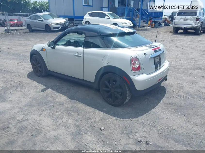 2015 Mini Coupe Cooper VIN: WMWSX1C54FT508221 Lot: 44870565