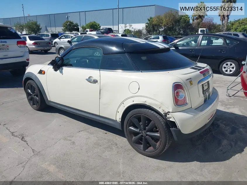 2015 Mini Coupe Cooper VIN: WMWSX1C55FT623314 Lot: 45631595