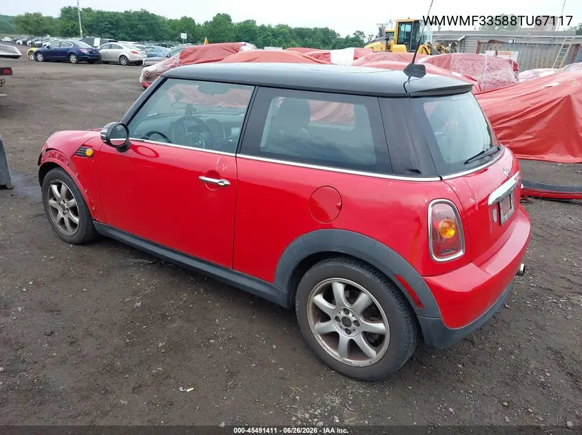 2008 Mini Cooper Hardtop VIN: WMWMF33588TU67117 Lot: 45491411