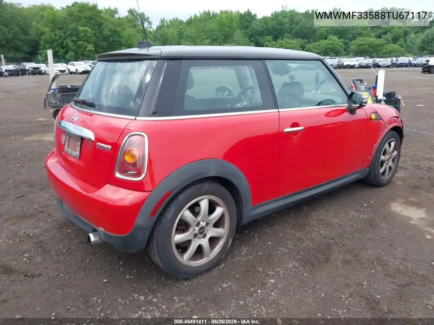 2008 Mini Cooper Hardtop VIN: WMWMF33588TU67117 Lot: 45491411