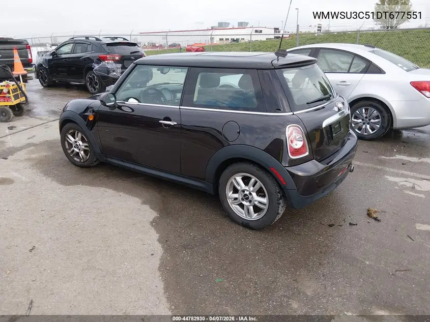 2013 Mini Hardtop Cooper VIN: WMWSU3C51DT677551 Lot: 44782930