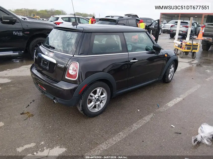 2013 Mini Hardtop Cooper VIN: WMWSU3C51DT677551 Lot: 44782930